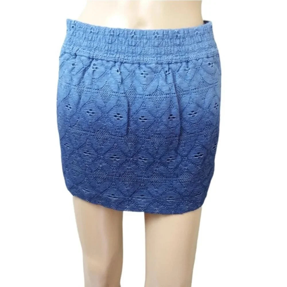 Hollister Ombre Floral Knit Mini Skirt